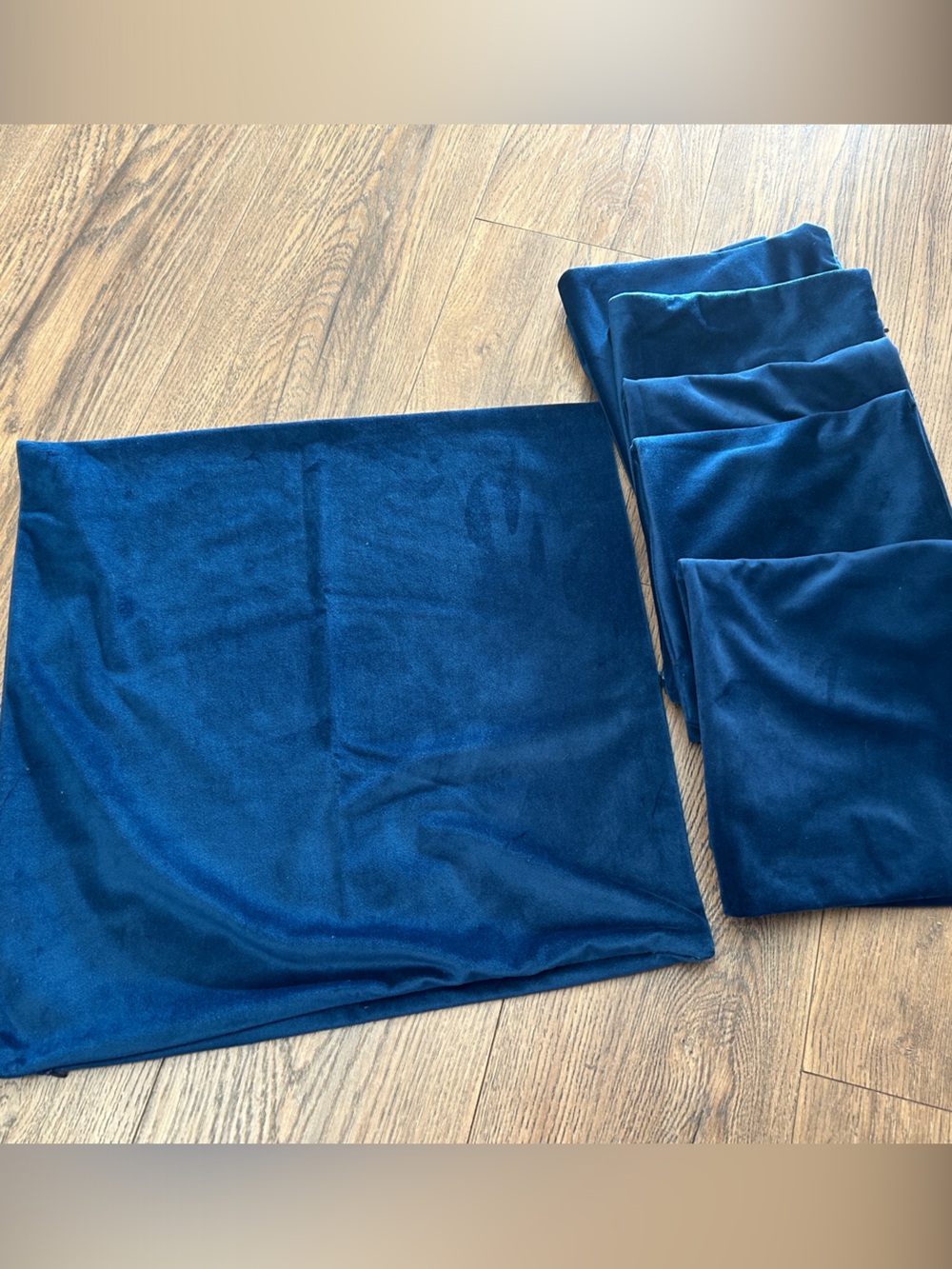 6 navy blue velour pillow covers